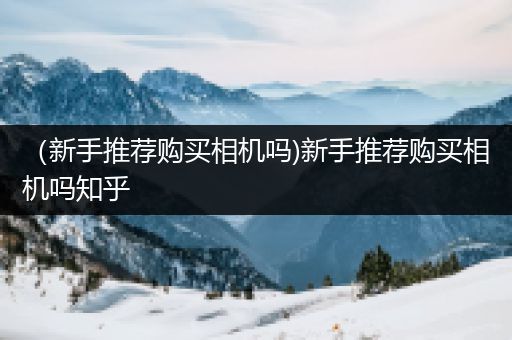 （新手推荐购买相机吗)新手推荐购买相机吗知乎