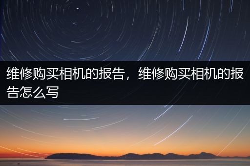 维修购买相机的报告，维修购买相机的报告怎么写