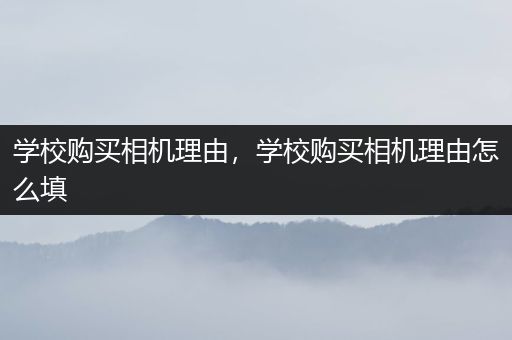 学校购买相机理由，学校购买相机理由怎么填