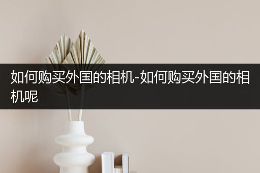 如何购买外国的相机-如何购买外国的相机呢