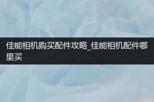 佳能相机购买配件攻略_佳能相机配件哪里买