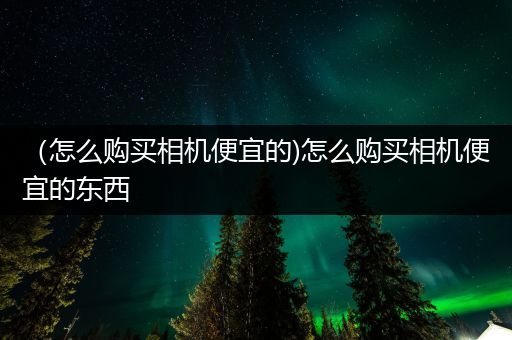 （怎么购买相机便宜的)怎么购买相机便宜的东西