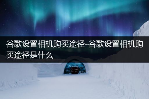 谷歌设置相机购买途径-谷歌设置相机购买途径是什么